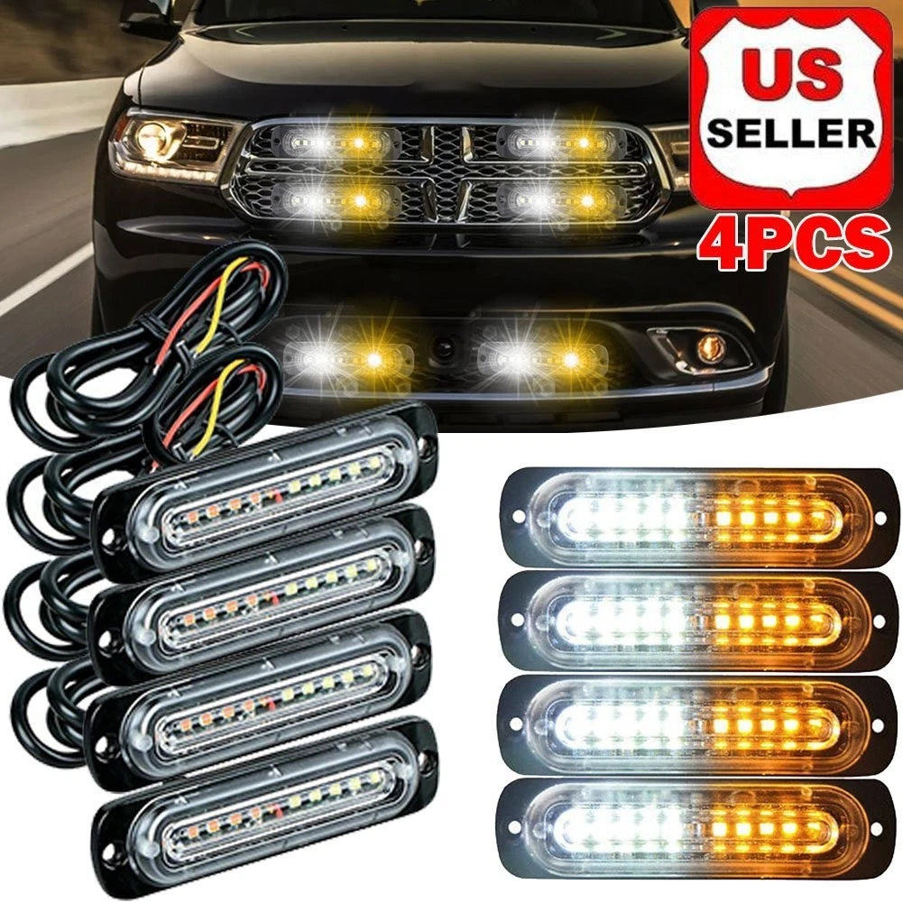 Set of 4 LED Emergency Hazard Flashing Warning Lights for Tow Truck