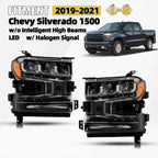 LED Headlight Set for Chevy Silverado 1500 (2019–2022) w/Halogen Signal