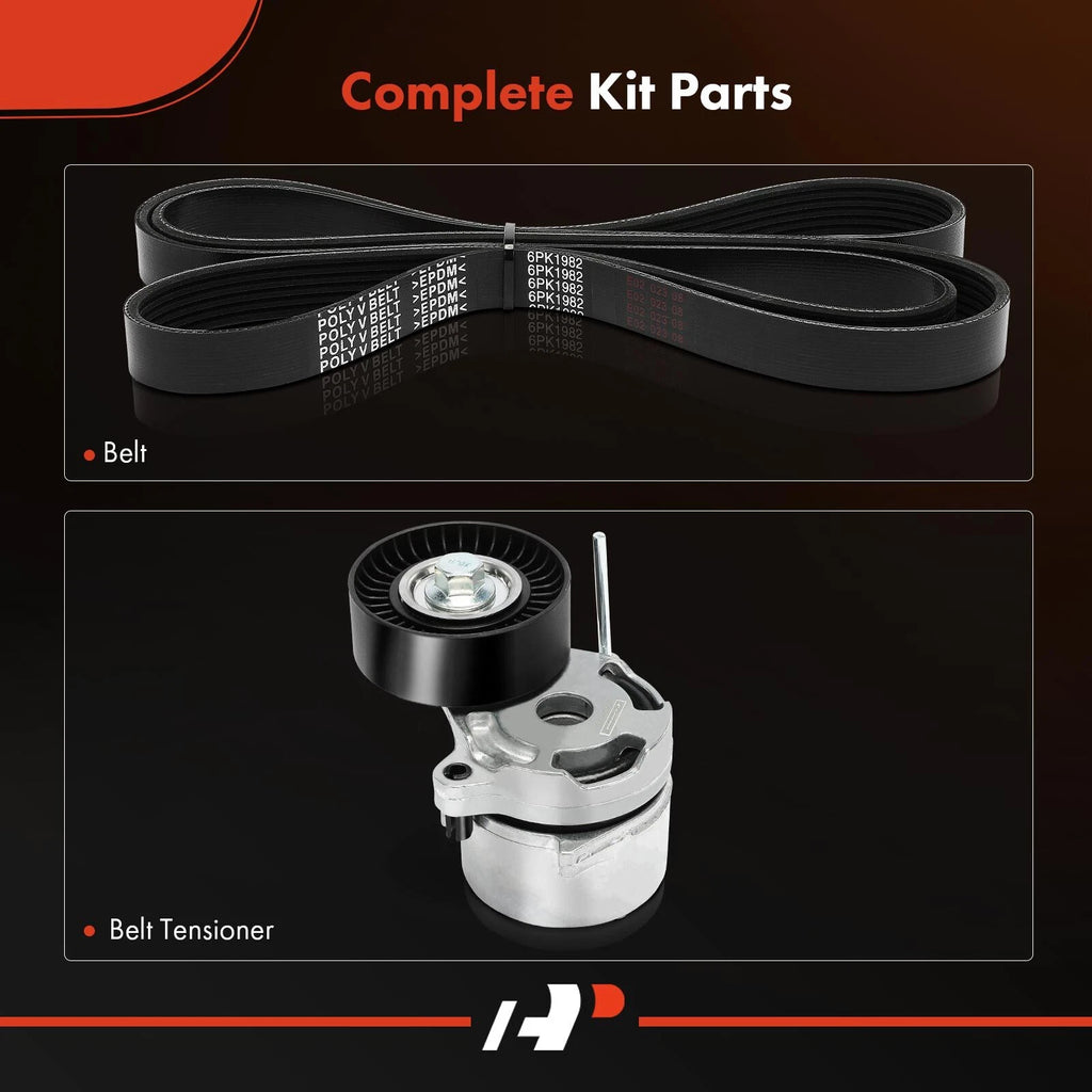 2X Serpentine Belt Drive Component Kit for Subaru Outback Legacy (2015-2019)