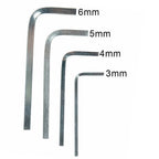 Set of 4 L Shape Square Head Wrench 4 Point Screwdriver 3-6mm