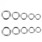50 Snap Rings for Fishing Lures Tackle Connector (Solid Stainless Steel)