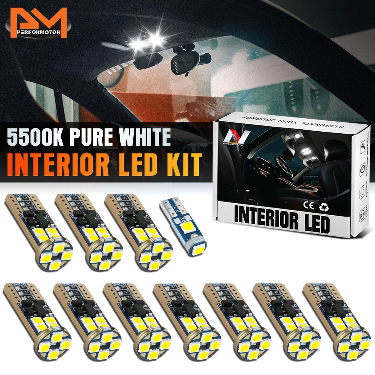 LED Bulb Kit 11Pcs for Toyota RAV4 (2006–2012) - Dome Glove Box Cargo Map