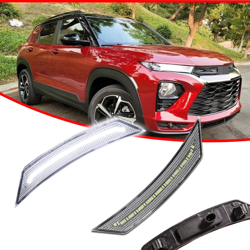 Clear White LED Front Bumper Side Marker Lights for Chevy Trailblazer (2021–2025)