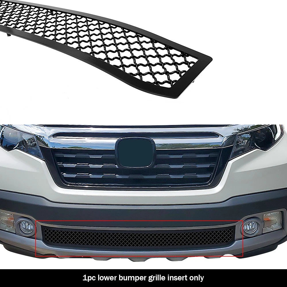 Lower Bumper Grille for Honda Ridgeline (2017-2020) Stainless Black