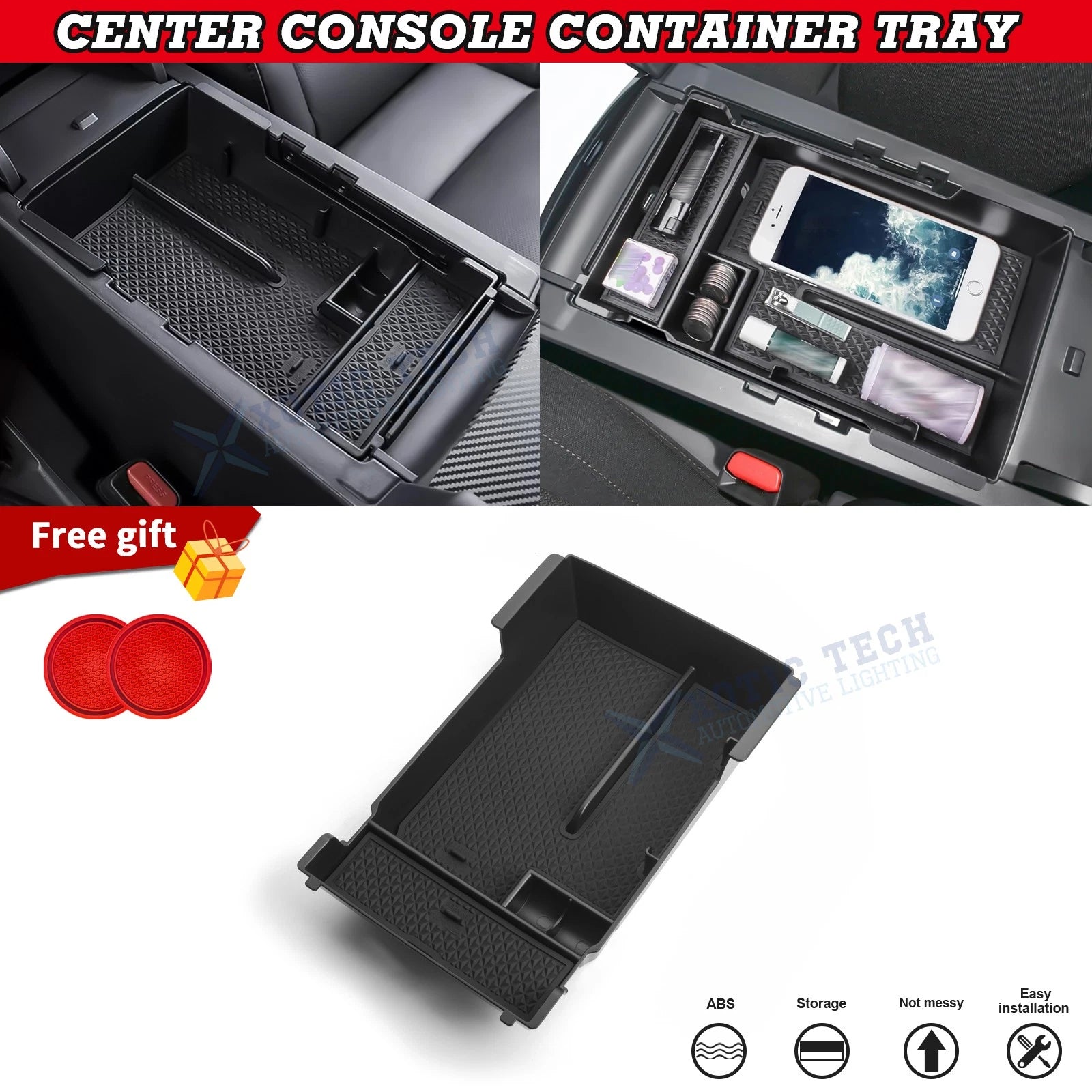 Center Console Tray Organizer Armrest Secondary Storage Box for Mazda 3 (2019–2026)