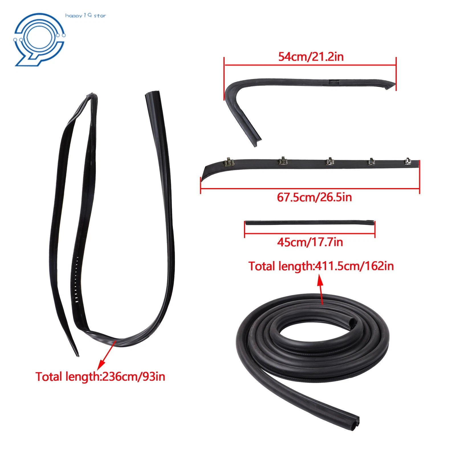 Door Weatherstrip Rubber Seal Kit for Chevy GMC Pickup Truck (1973–1980)