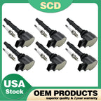 6 Ignition Coils & Spark Plugs for Mercedes-Benz GLK350 E350 C300 C350 ML350 (2008–2015)