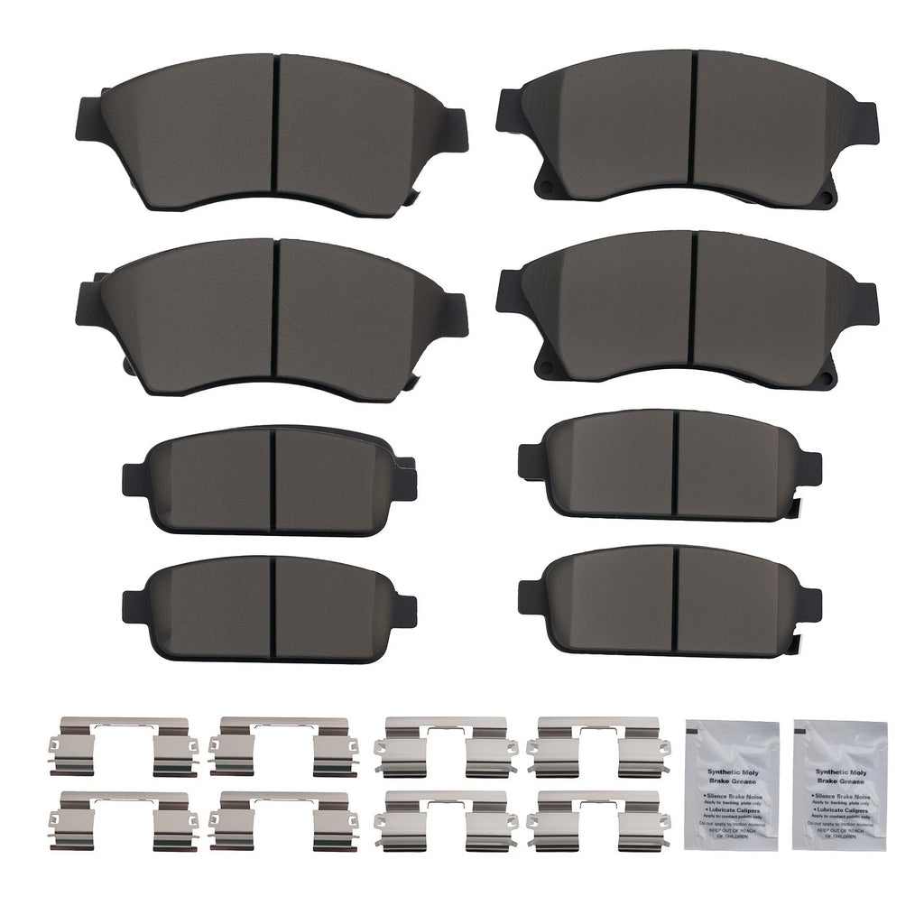 Front & Rear Ceramic Brake Pads Kit for Buick Encore (2013–2017), Verano (2012–2017)
