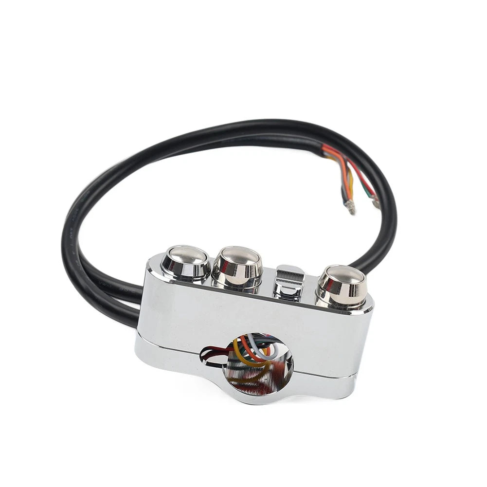 1" CNC handlebar control switches with wiring harness for Harley Dyna Sportster