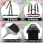 Set of 4 Racing Harness Belts 4PT Camlock Quick Release for UTV ATV Go-Kart