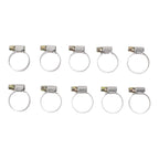 10PCS Stainless Steel Pipe Clamps Hose Clips 16-27mm
