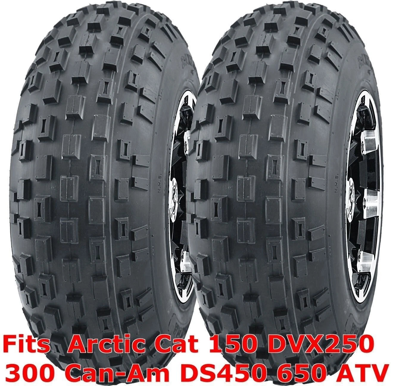 Set of 2 Knobby Tires 21x7-10 for Arctic Cat DVX250 300, Can-Am DS450 650