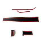 Red Black ABS Console Dashboard Frame Trim for Honda Civic 2016+ (5PC)