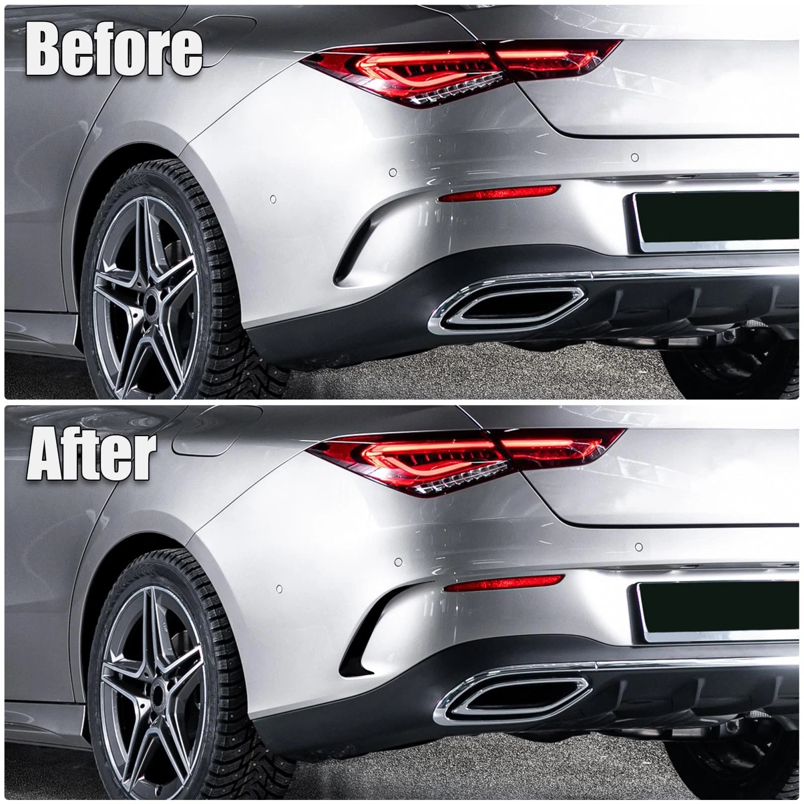 1 Pair Rear Bumper Spoiler Air Vent Outlet Cover Trim for Mercedes-Benz CLA (2014–2019)