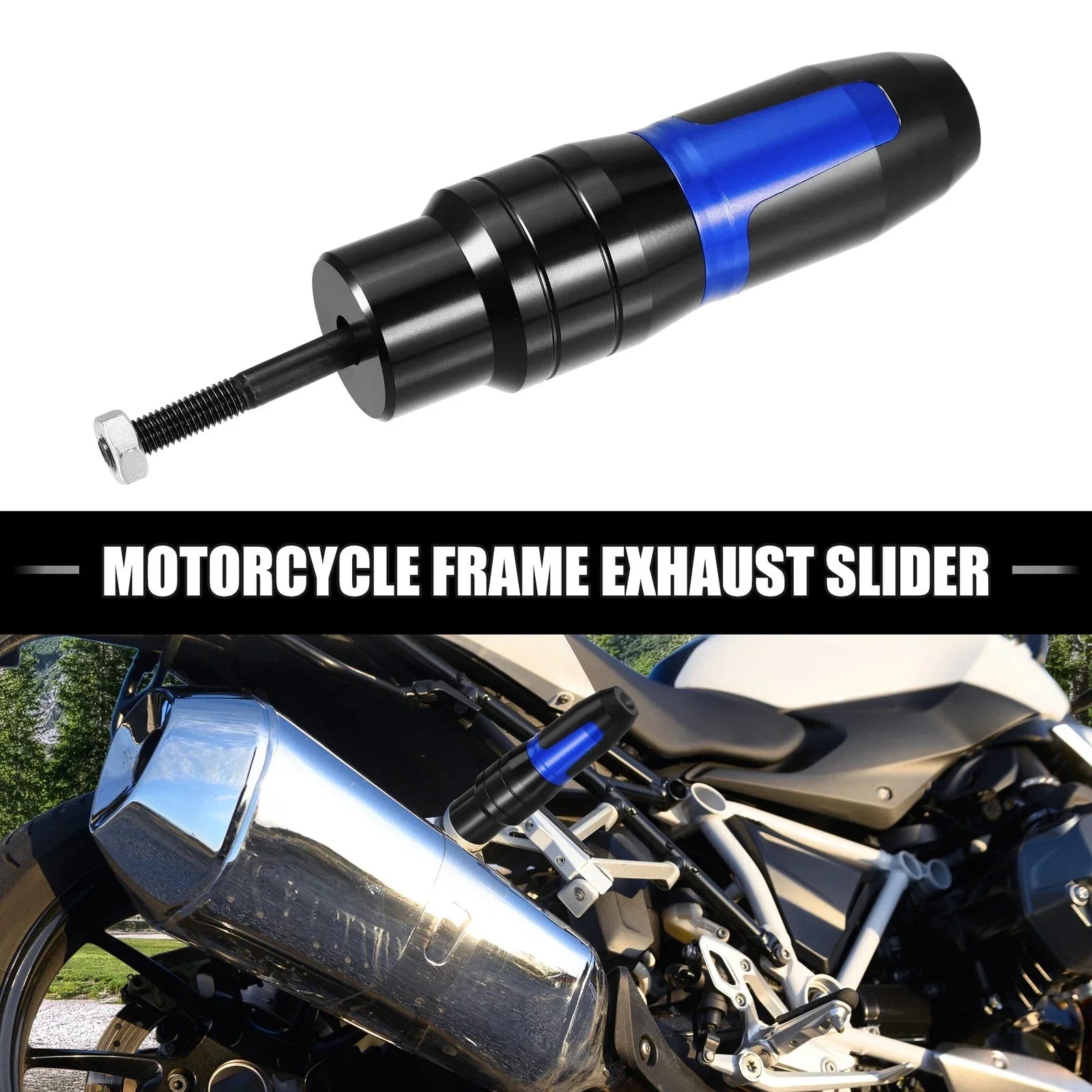 Frame Exhaust Slider Anti-Collision Protector Blue for BMW R1250