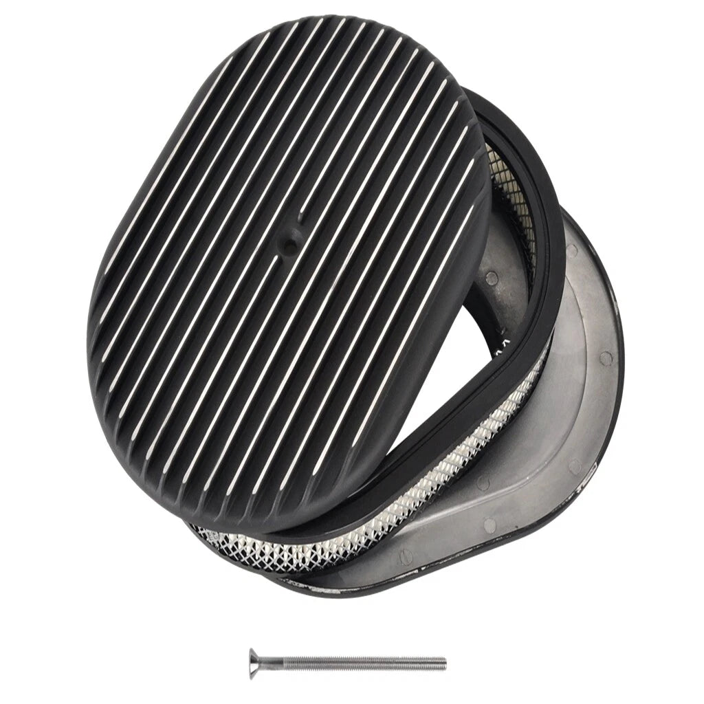 12" Oval Polished Aluminum Air Cleaner for Chevy Ford Mopar (Fits )