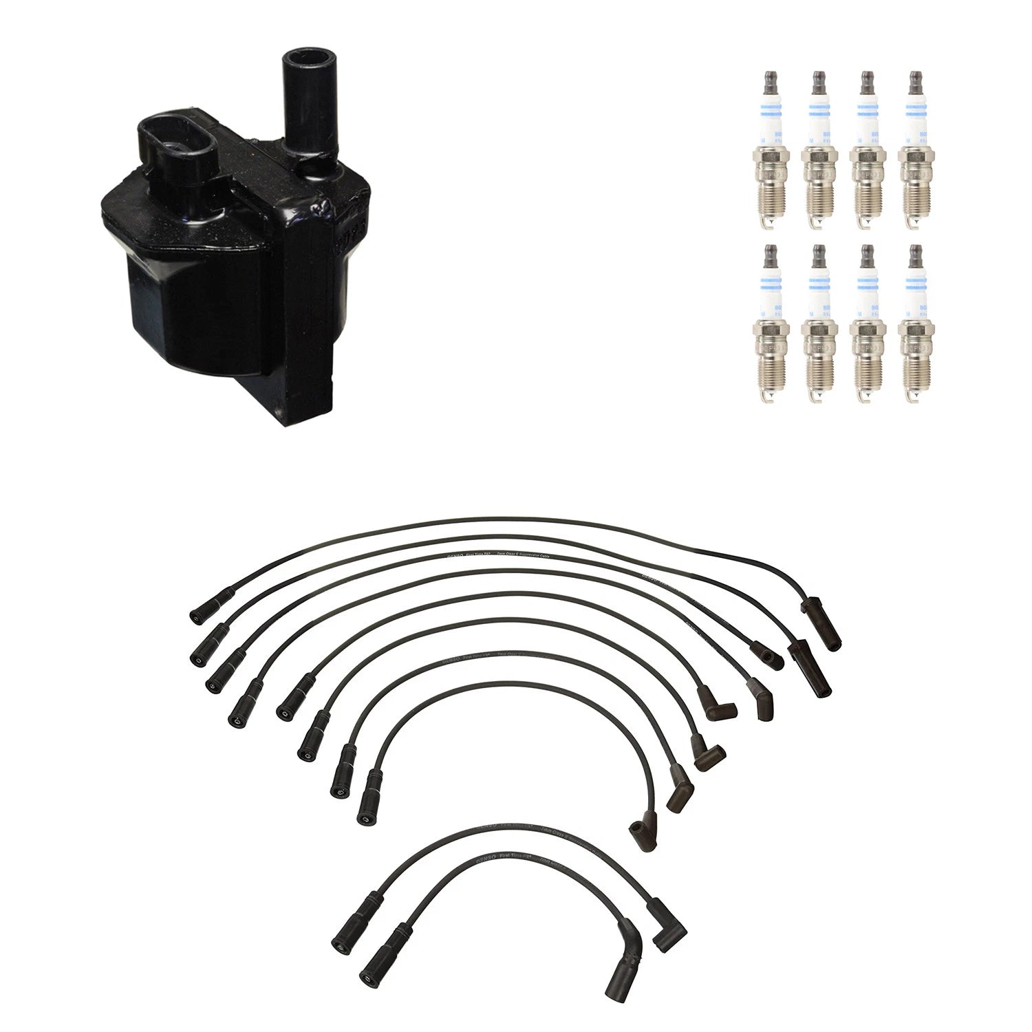 Denso Ignition Coil Wires & Bosch Platinum Spark Plugs Kit for Corvette (1997–2004)