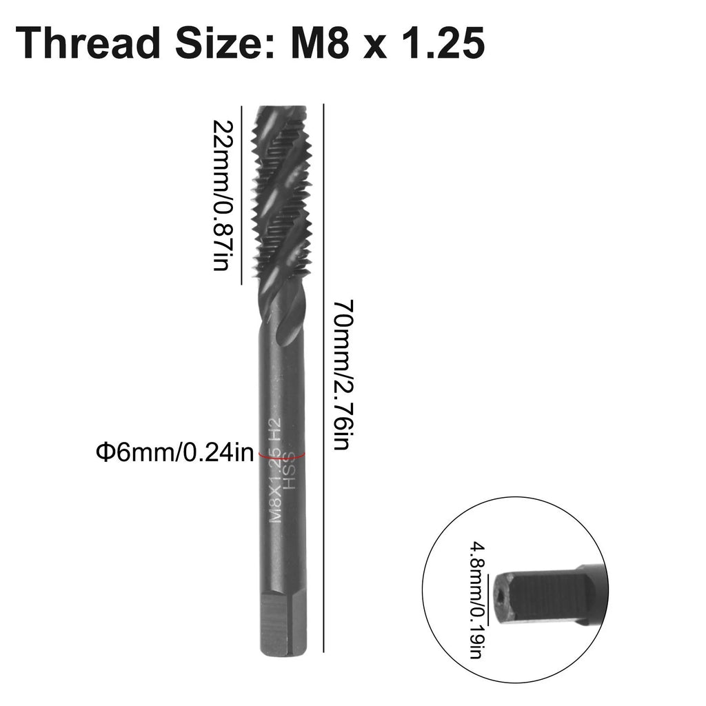 M8 x 1.25 Metric Thread Tapping Tool for Various Materials
