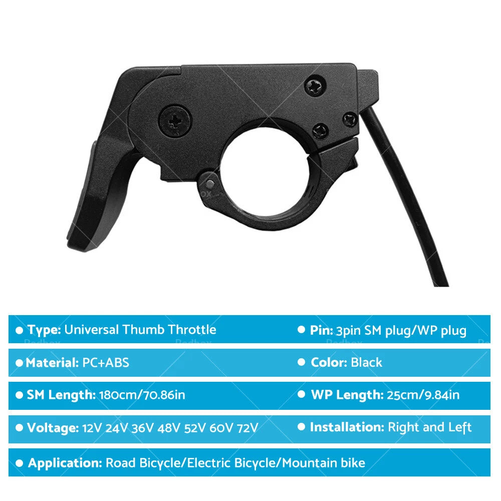 EBike Thumb Throttle for Bafang BBS01 BBS02 BBSHD (24V–72V)