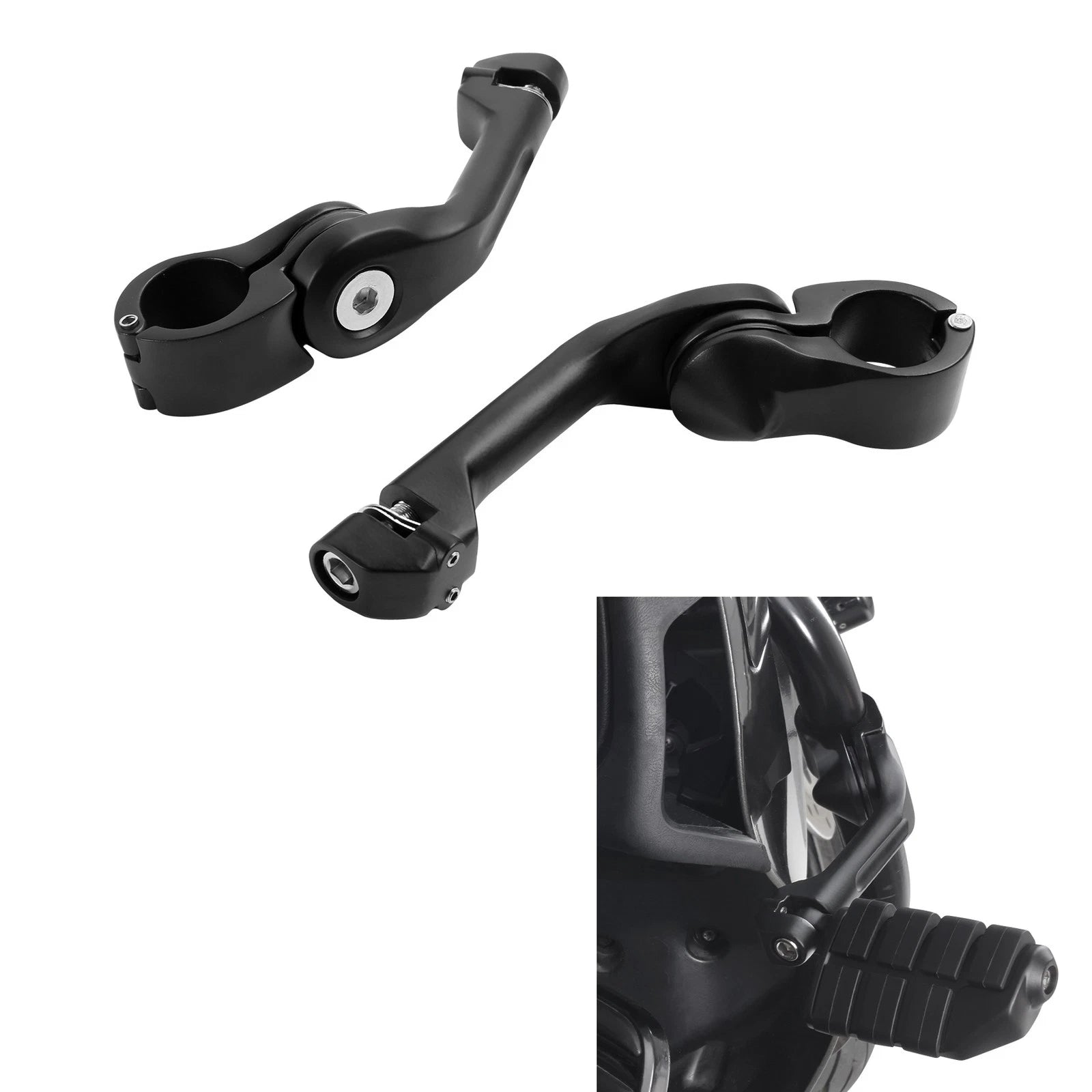 1 1/4" Long Angled Highway Engine Guard Bar Footpeg Mount for Harley Touring (US)