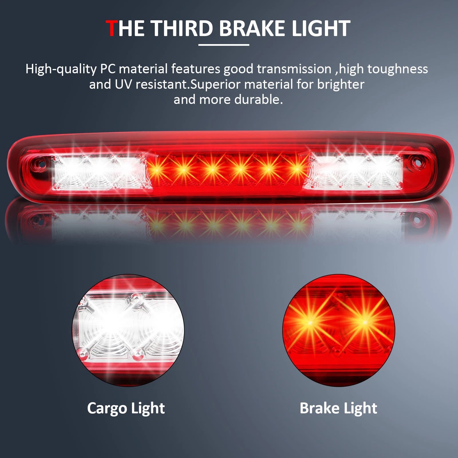Chrome LED Third Brake Roof Cargo Stop Light for Chevrolet GMC (2007-2010)
