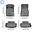 Set of 2 Black TPE Front & 2nd Row Floor Mats Liner for Ford Mustang (2004–2014)
