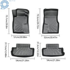 Set of 2 Black TPE Front & 2nd Row Floor Mats Liner for Ford Mustang (2004–2014)