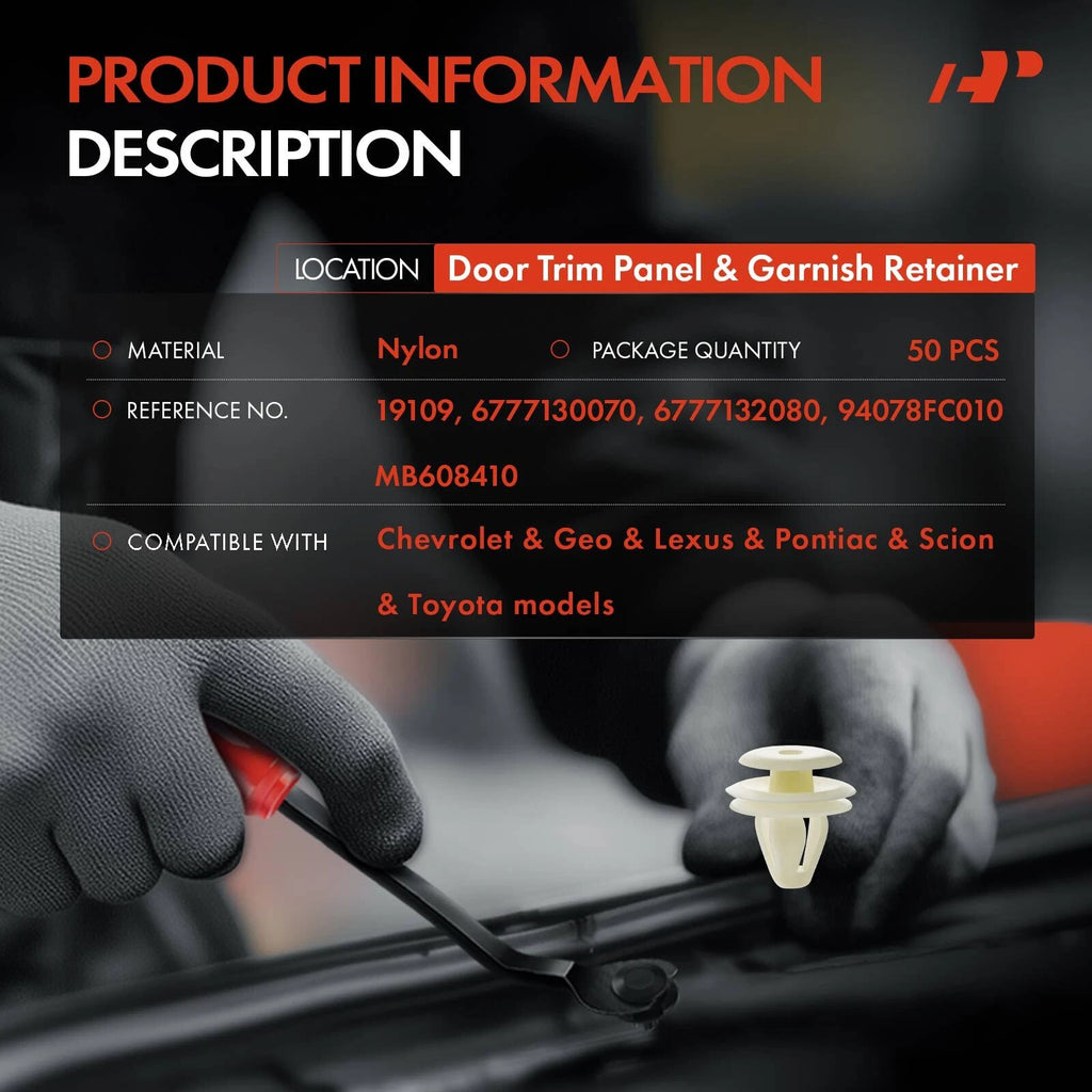 Nylon Door Trim Panel Retainer Clips for Toyota (2010-2018)