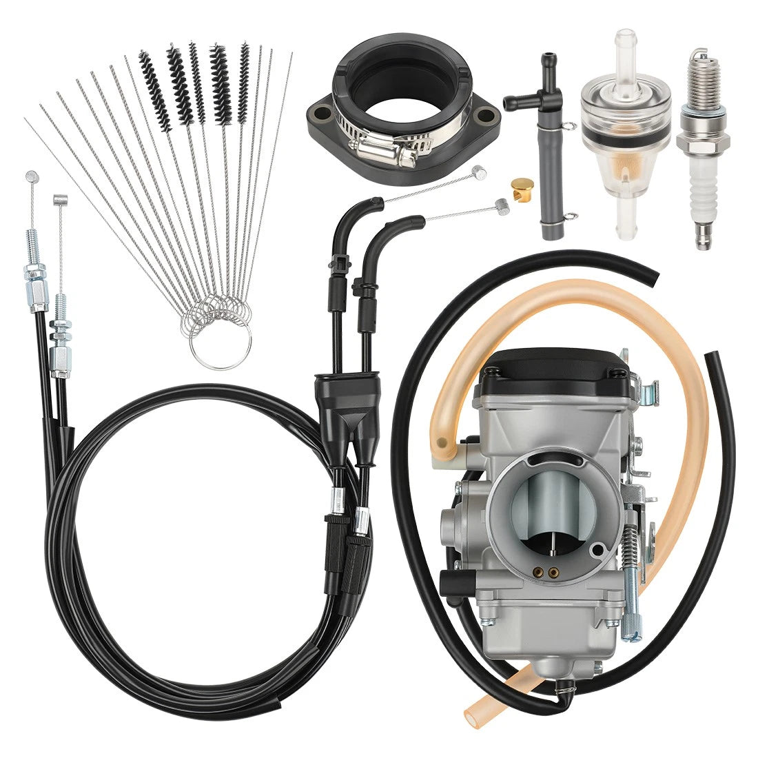 Carburetor & Intake Manifold Boot & Throttle Cable for Kawasaki KLR650 (2008–2018)