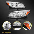 Set of 2 Chrome Headlights with Bulbs for Chevy Malibu (2013–2016)