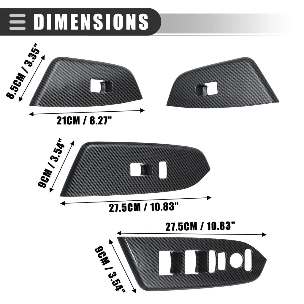 Set of 1 Window Switch Panel Cover Trim ABS for Honda CR-V (2017–2022) Carbon Fiber