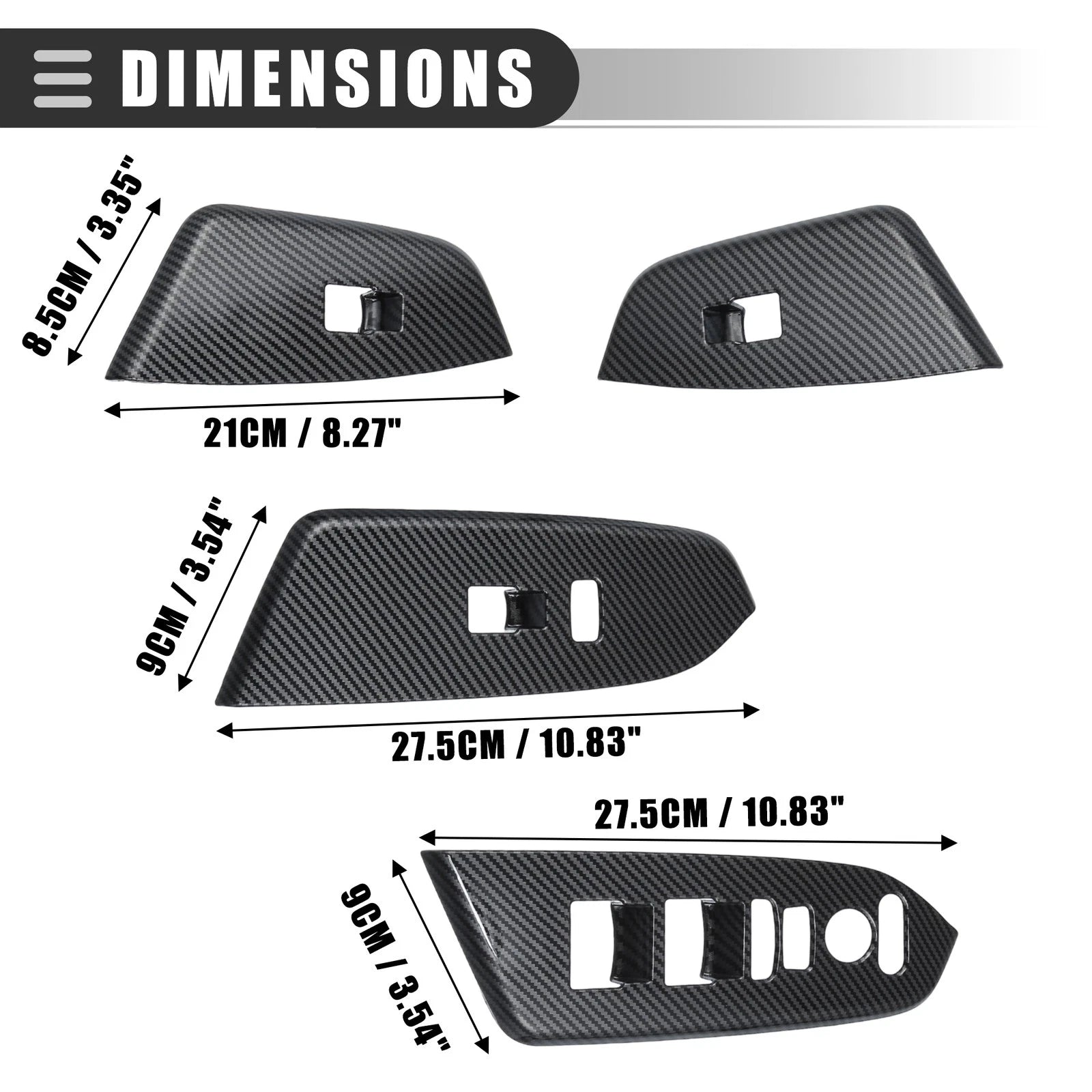 Set of 1 Window Switch Panel Cover Trim ABS for Honda CR-V (2017–2022) Carbon Fiber