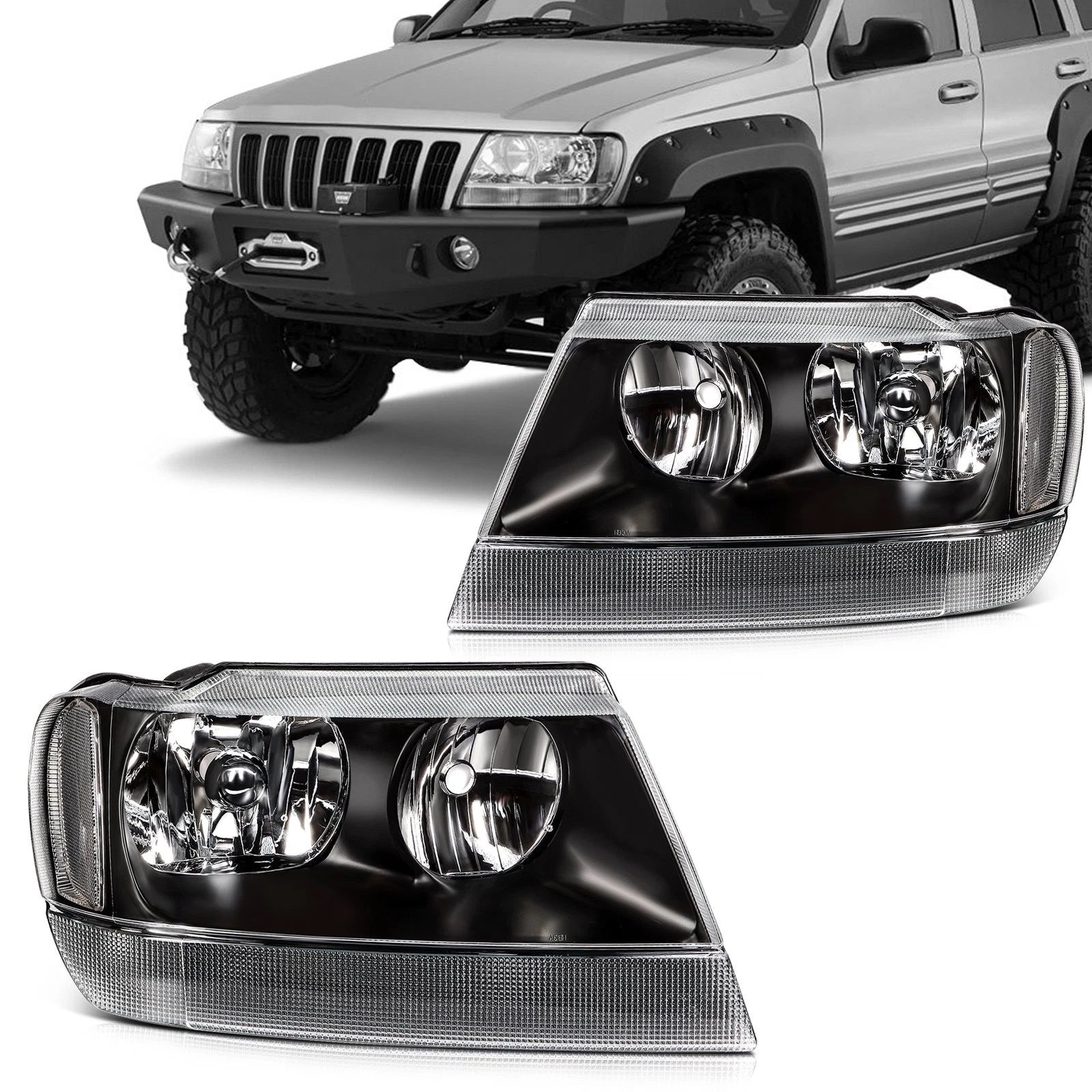 Headlights Assembly Pair for Jeep Grand Cherokee (1999–2004)