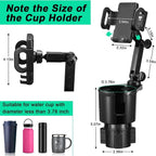 2-in-1 Car Cup Holder Expander Phone Mount for Truck SUV (Universal)