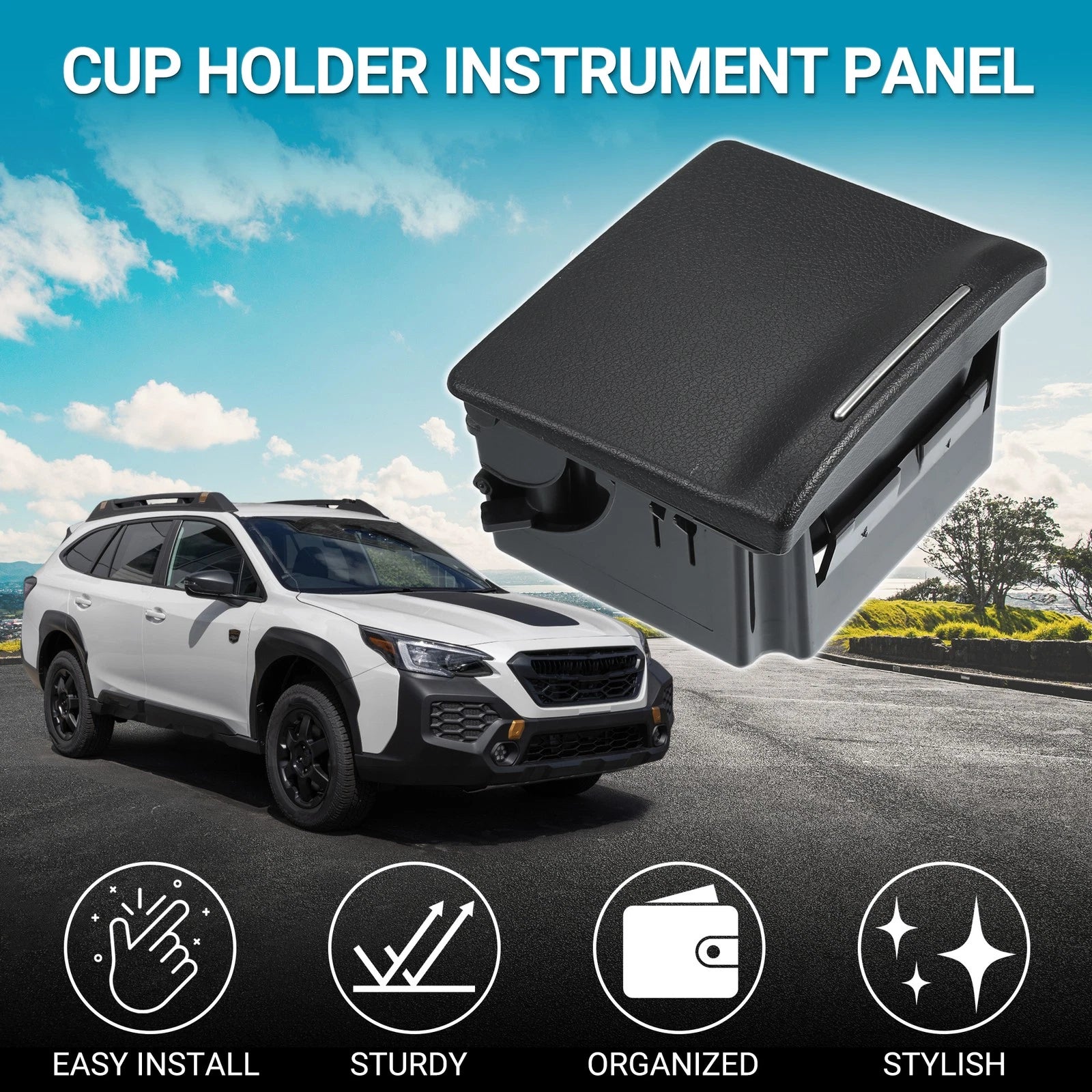 Cup Holder for Subaru Outback (2007–2009) Black 1 Pc