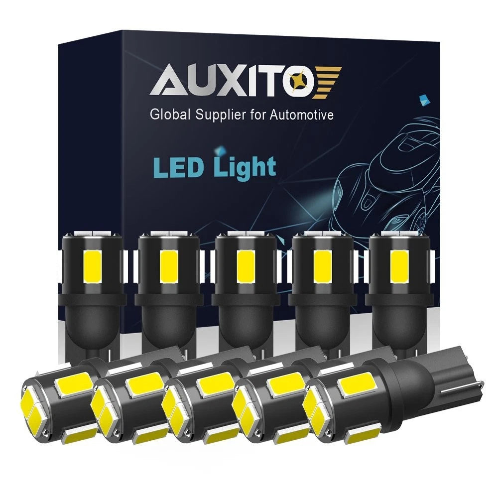 Set of 10 LED License Plate Dome Light Bulbs for Various Vehicles (6000K)