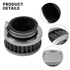 Air Filter Cleaner / 45MM Round Tapered Rubber Silver for Motorcycle