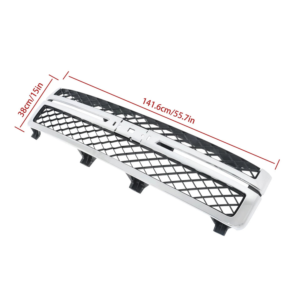 Grille for Chevy Silverado 2500 HD 3500 HD (2011-2014) Black Chrome