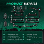 14pcs Front Suspension Kit for GMC Sonoma RWD (1996–2004) Tie Rod Ends