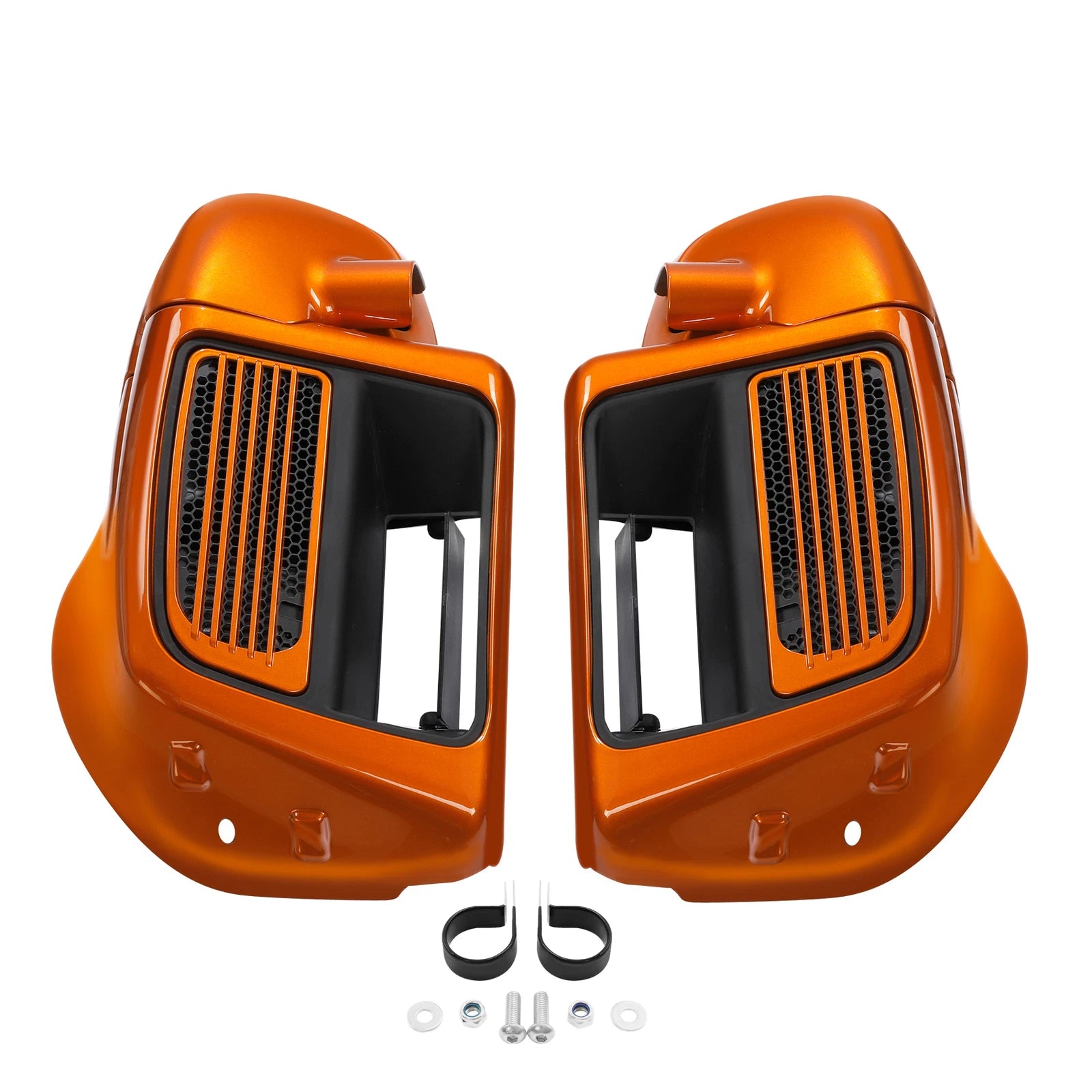 Lower Vented Fairings for Harley Touring (2014–2024) Scorched Orange/Black Denim
