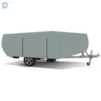 RV Cover for 8-18 FT Long Trailers Pop Up Folding Camper (Waterproof, Gray)