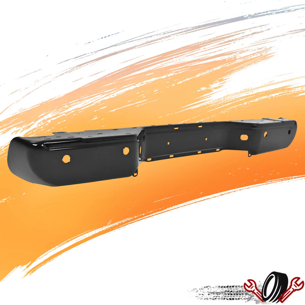Rear Step Bumper Face Bar for Nissan Frontier (2005–2021) Steel with Sensor Hole