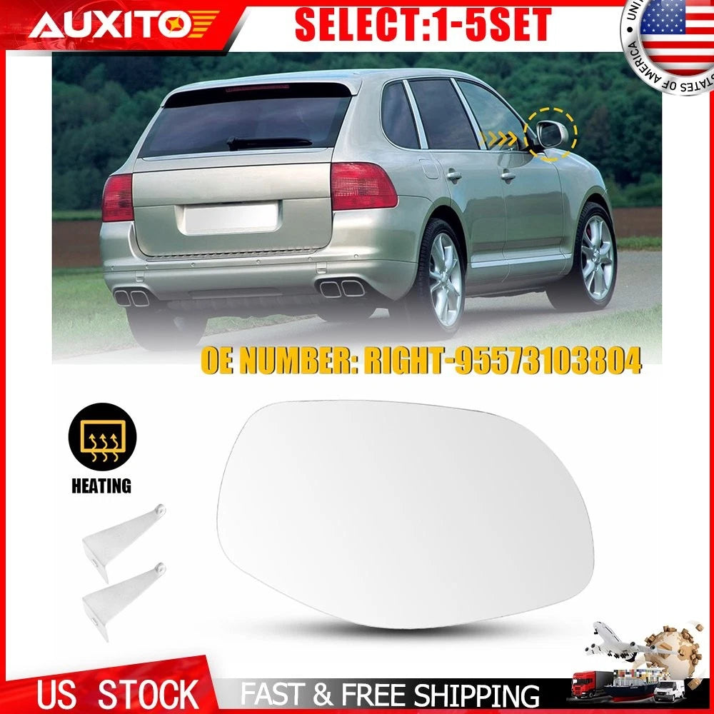 Right Side Heated Mirror Glass for Porsche Cayenne (2008–2010) OE 95573103804