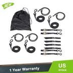 Set of 4 Ratchet Straps 1" x 15' 2200 lbs Break Strength with S Hooks