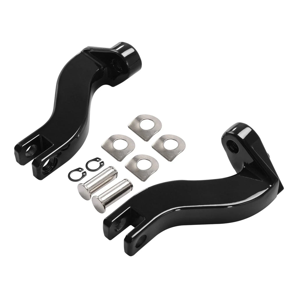 Black Rear Passenger Footpegs Bracket Mount for Harley Touring (1993-2025)