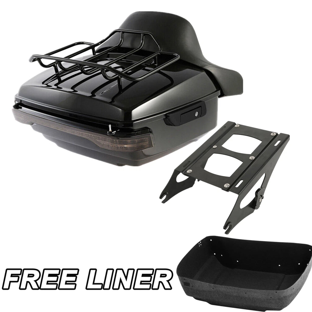 Trunk Pad Rack & LED Tail Light for Harley Street Glide (2014–2026)