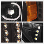 Full LED C-Shape DRL Projector Headlight for International 4300 4400 (2002–2016)