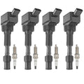 Set of 4 Ignition Coils + 4 Spark Plugs for Kia Hyundai Elantra Sonata (2017–2022)