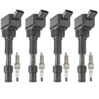 Set of 4 Ignition Coils + 4 Spark Plugs for Kia Hyundai Elantra Sonata (2017–2022)