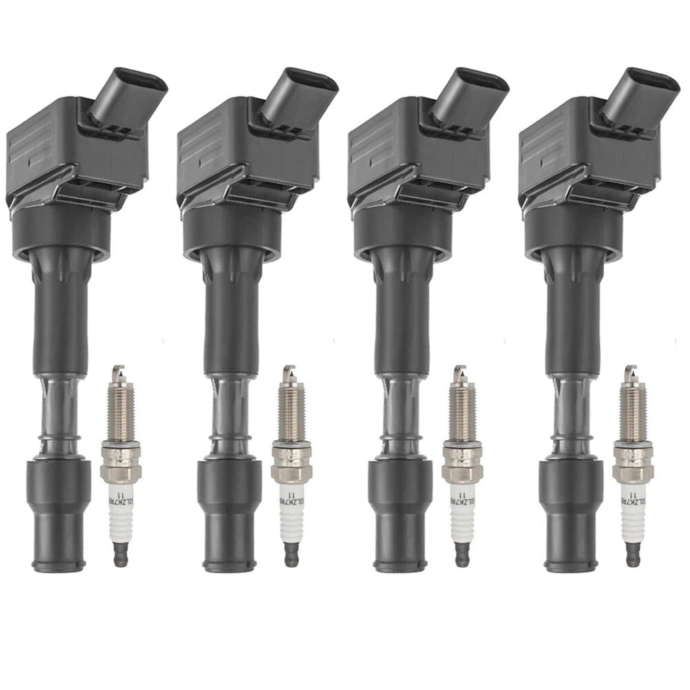 Set of 4 Ignition Coils + 4 Spark Plugs for Kia Hyundai Elantra Sonata (2017–2022)